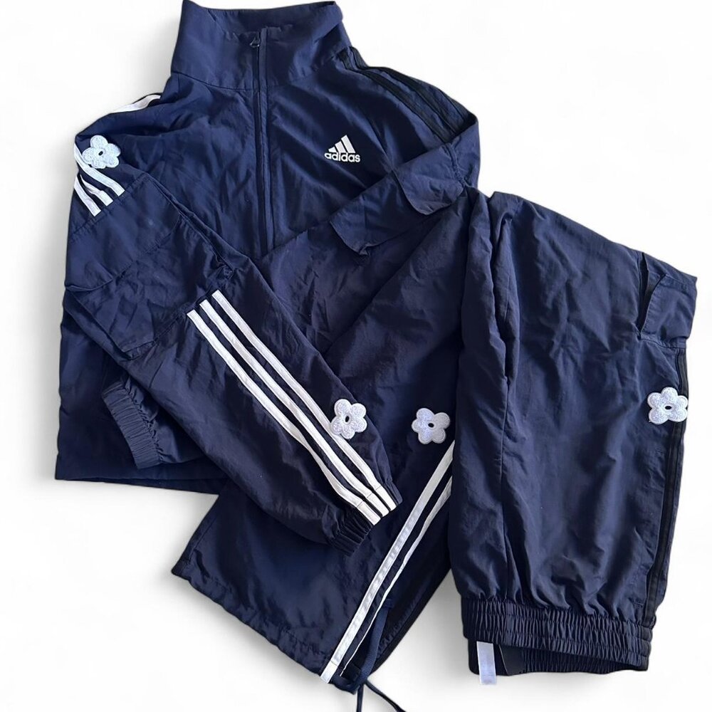 Adidas Chenille Flower Patch Cargo Tracksuit Set - image 1